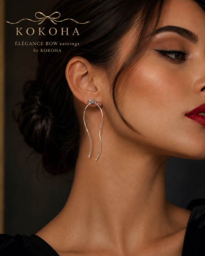ÉLÉANCE BOW earrings by KOKOHA