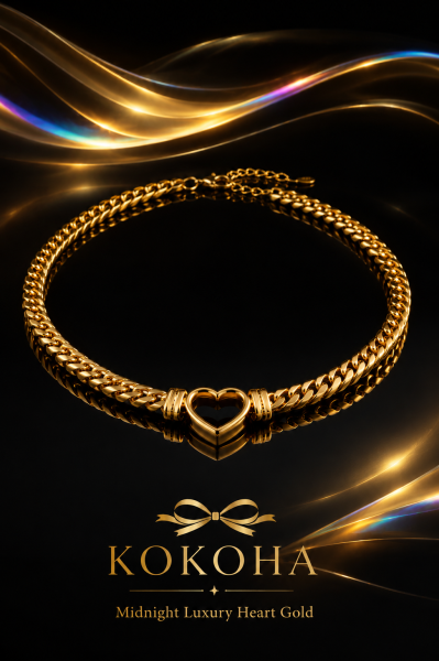 Midnight Luxury Heart Gold 