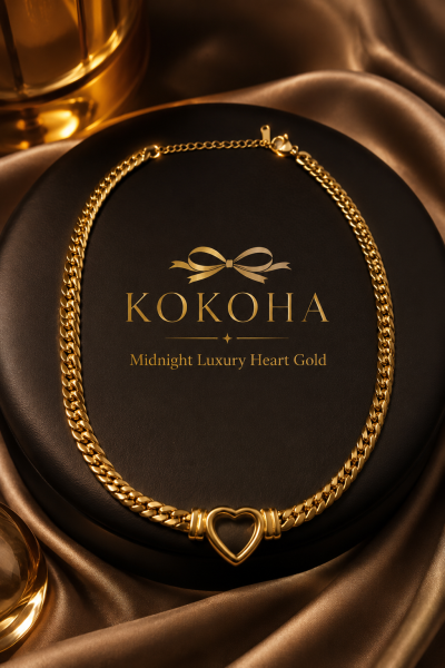Midnight Luxury Heart Gold 